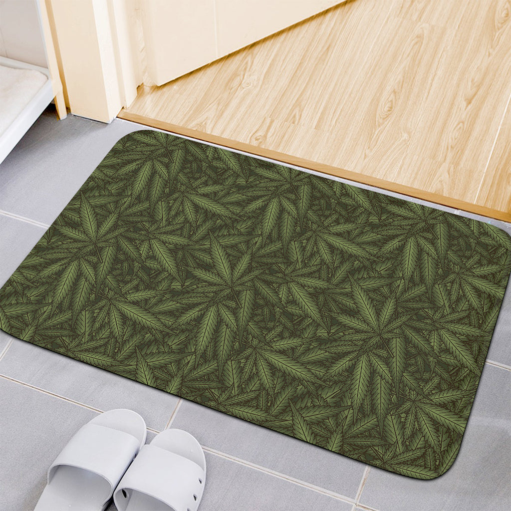 Marijuana Leaf Pattern Print Indoor Door Mat