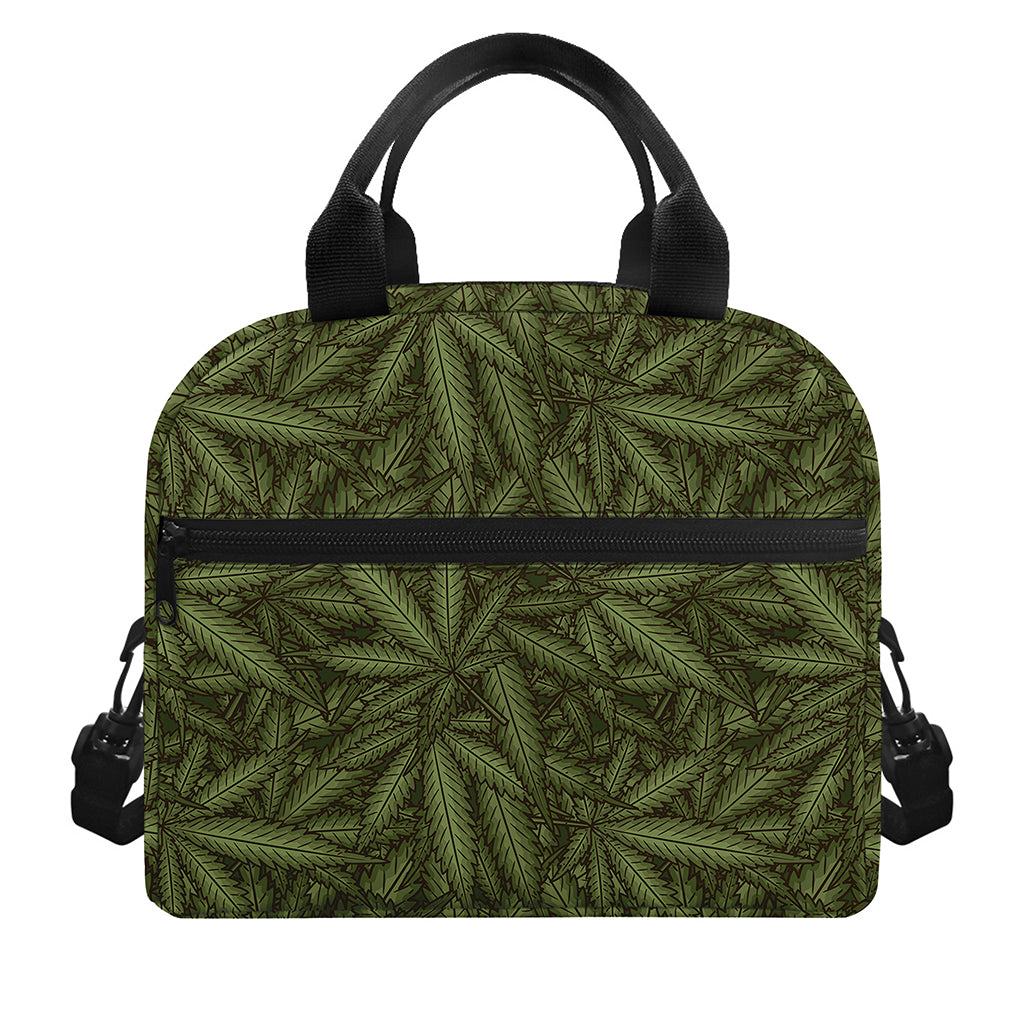 Marijuana Leaf Pattern Print Insulated Lunch Bag