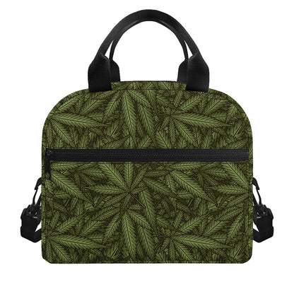 Marijuana Leaf Pattern Print Insulated Lunch Bag
