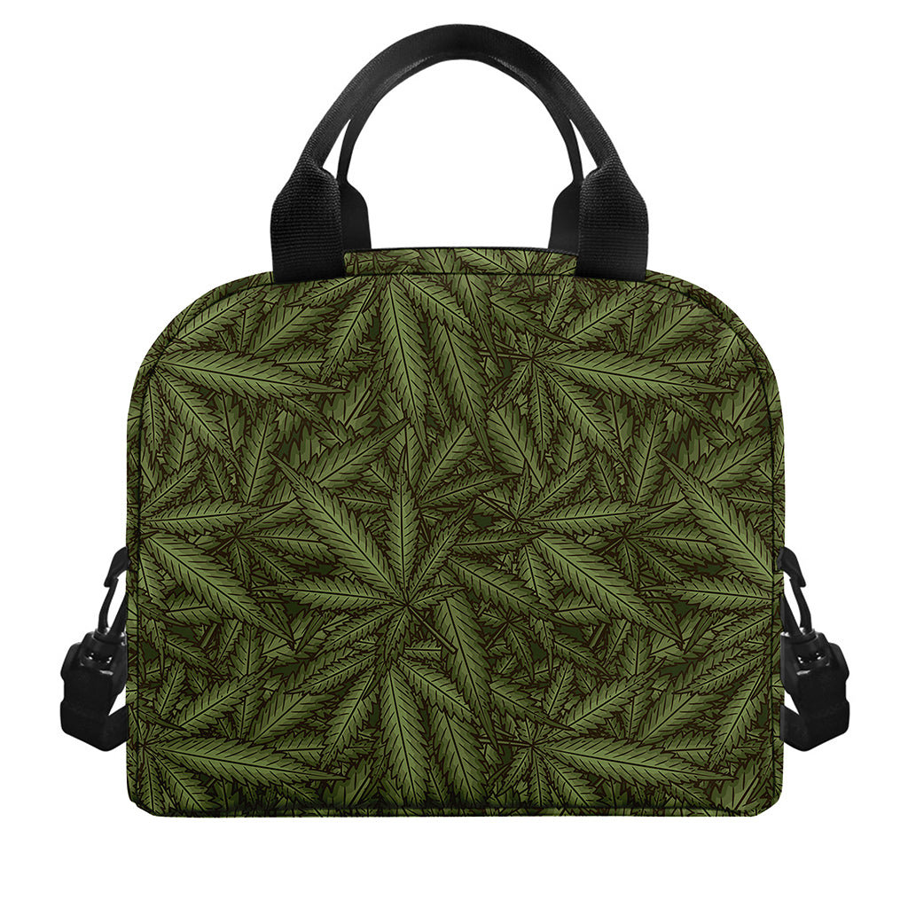 Marijuana Leaf Pattern Print Insulated Lunch Bag
