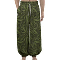 Marijuana Leaf Pattern Print Lantern Pants