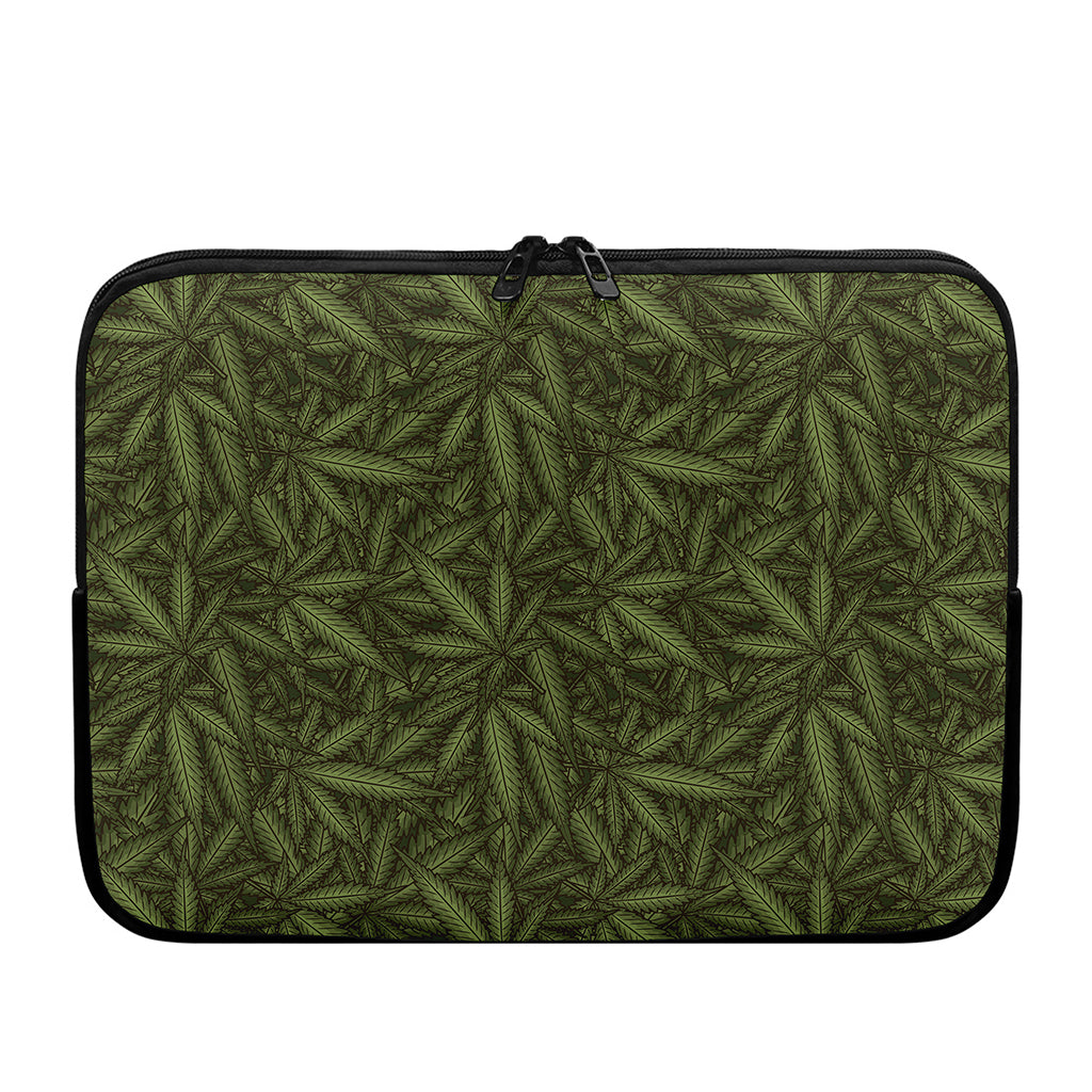Marijuana Leaf Pattern Print Laptop Sleeve