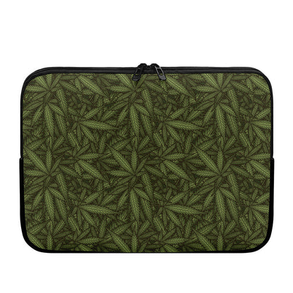 Marijuana Leaf Pattern Print Laptop Sleeve