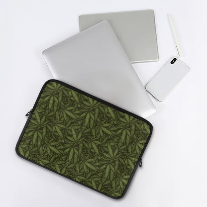 Marijuana Leaf Pattern Print Laptop Sleeve