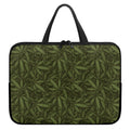 Marijuana Leaf Pattern Print Laptop Sleeve With Handle