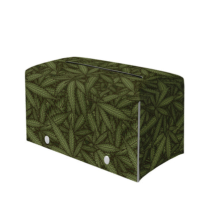 Marijuana Leaf Pattern Print Leather Tissue Box Cover