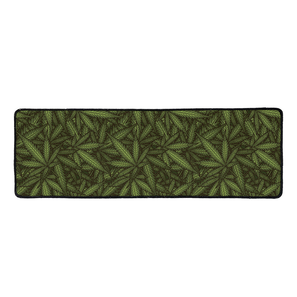 Marijuana Leaf Pattern Print Long Kitchen Mat