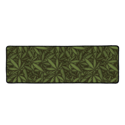 Marijuana Leaf Pattern Print Long Kitchen Mat
