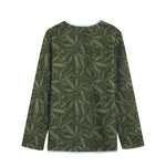 Marijuana Leaf Pattern Print Long Sleeve Short Coat