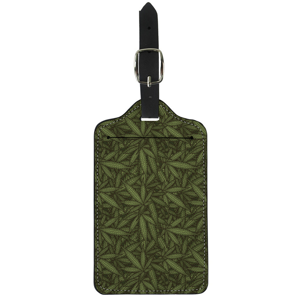 Marijuana Leaf Pattern Print Luggage Tag