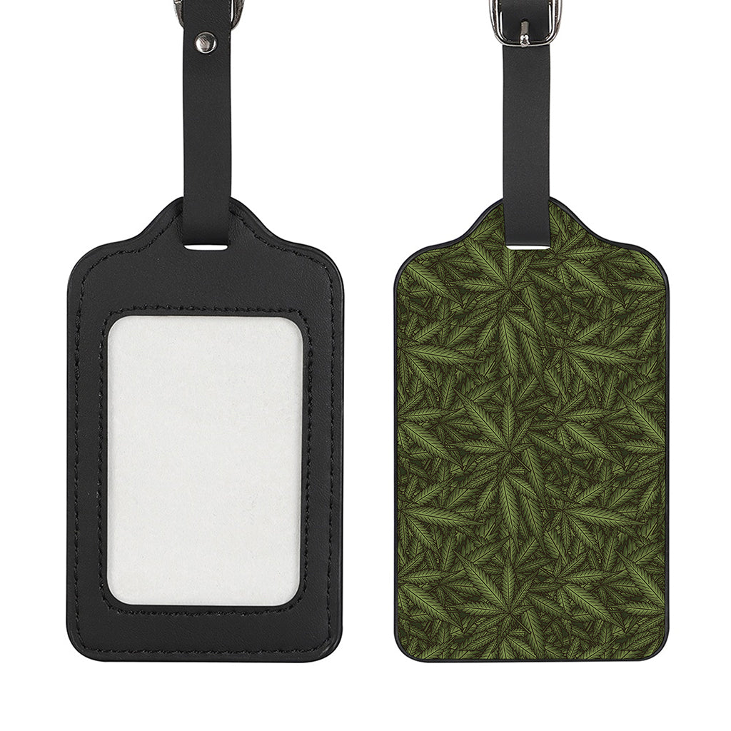 Marijuana Leaf Pattern Print Luggage Tag