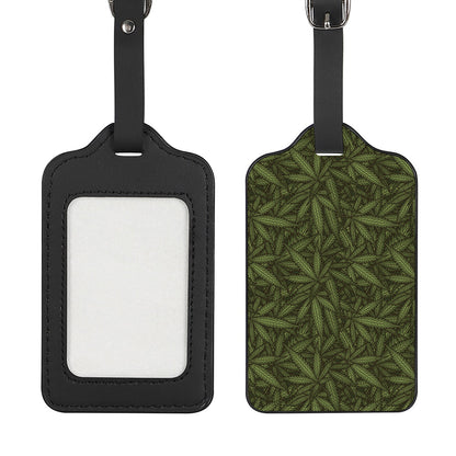 Marijuana Leaf Pattern Print Luggage Tag