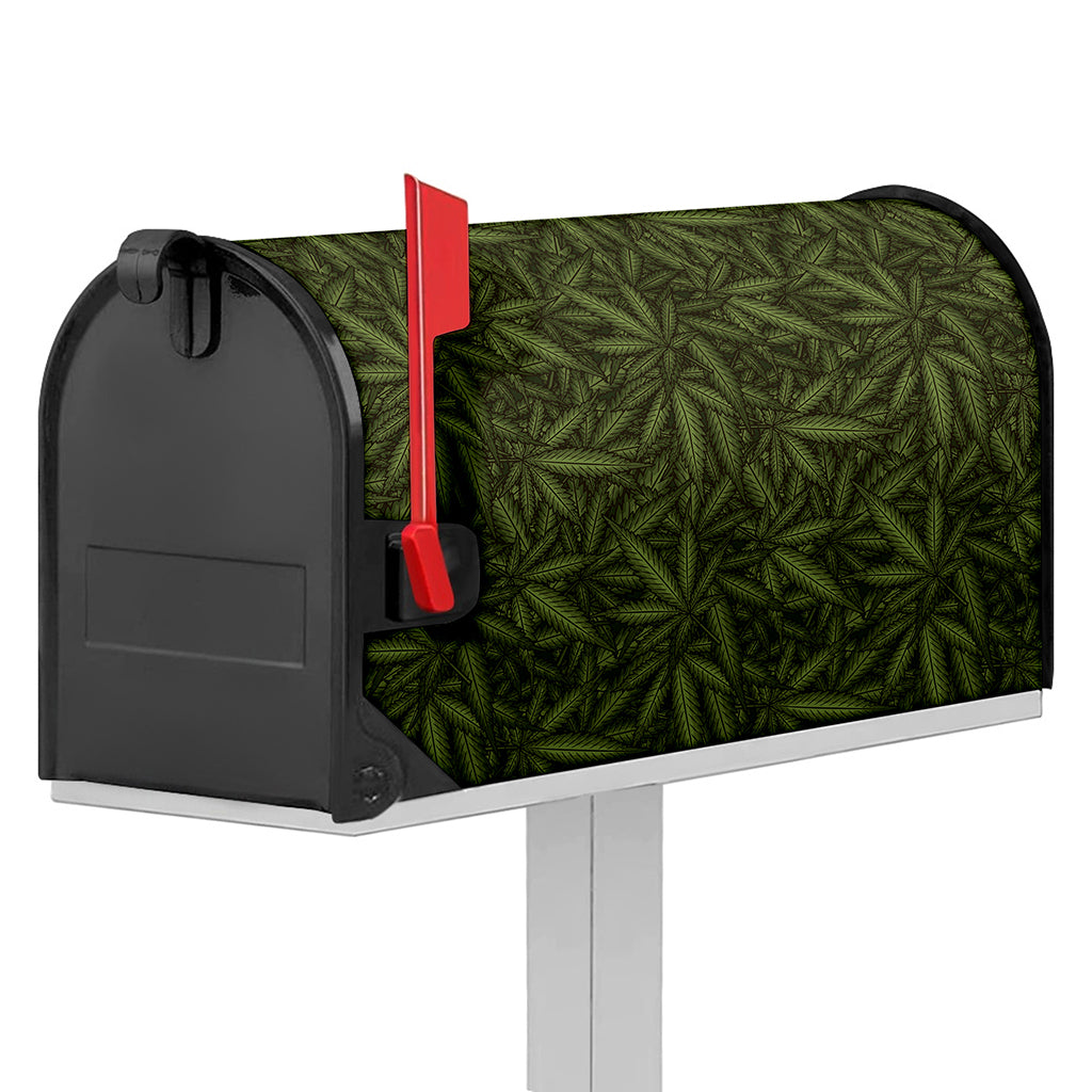 Marijuana Leaf Pattern Print Mailbox Cover