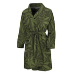 Marijuana Leaf Pattern Print Men's Bathrobe