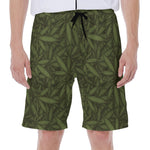 Marijuana Leaf Pattern Print Men's Beach Shorts