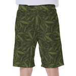 Marijuana Leaf Pattern Print Men's Beach Shorts