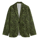 Marijuana Leaf Pattern Print Men's Blazer