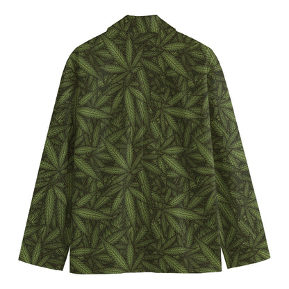 Marijuana Leaf Pattern Print Men's Blazer