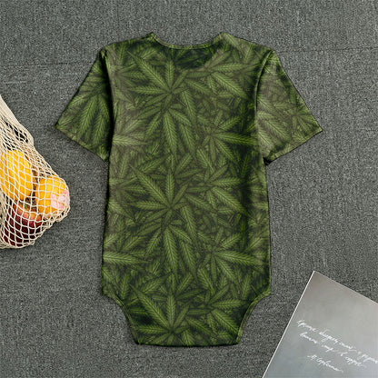 Marijuana Leaf Pattern Print Men's Bodysuit