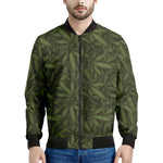 Marijuana Leaf Pattern Print Men's Bomber Jacket