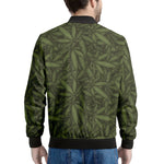 Marijuana Leaf Pattern Print Men's Bomber Jacket