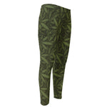 Marijuana Leaf Pattern Print Men's Compression Pants