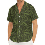 Marijuana Leaf Pattern Print Men's Deep V-Neck Shirt