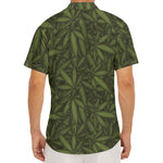 Marijuana Leaf Pattern Print Men's Deep V-Neck Shirt
