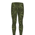 Marijuana Leaf Pattern Print Men's Leggings