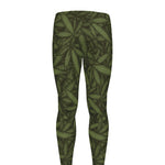 Marijuana Leaf Pattern Print Men's leggings
