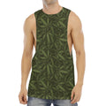 Marijuana Leaf Pattern Print Men's Muscle Tank Top
