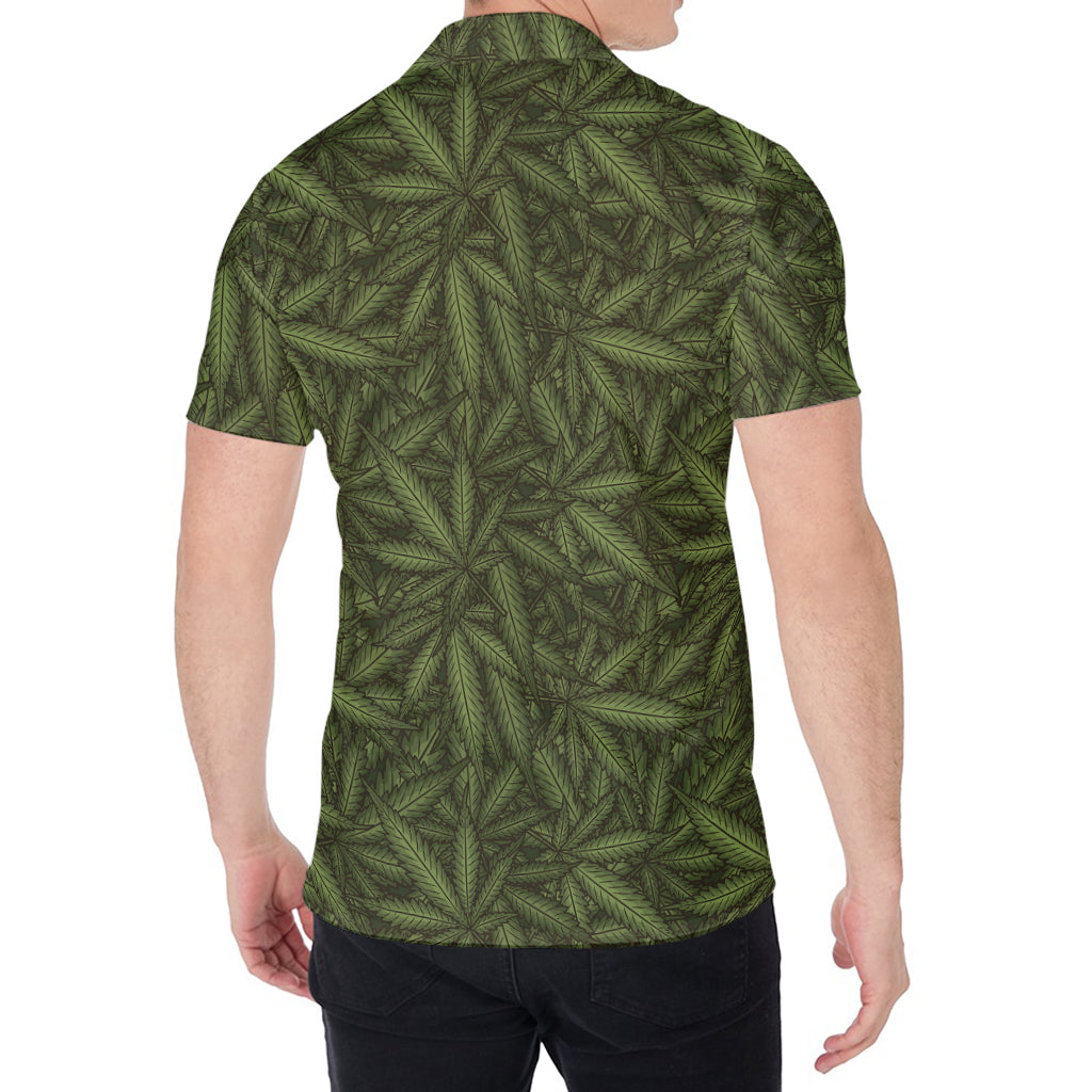 Marijuana Leaf Pattern Print Men's Shirt