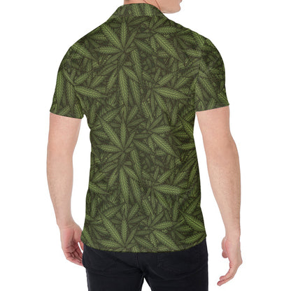 Marijuana Leaf Pattern Print Men's Shirt