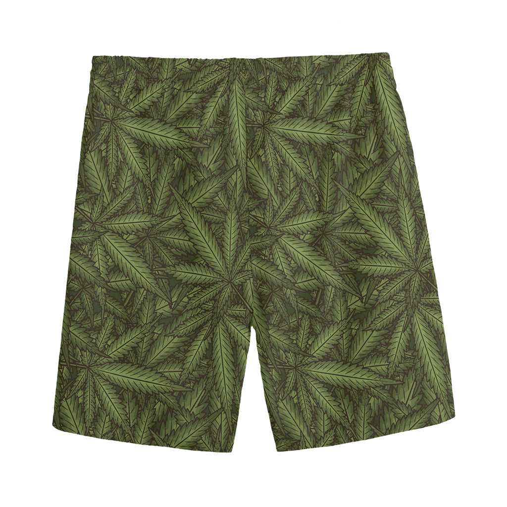 Marijuana Leaf Pattern Print Men's Sports Shorts