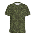 Marijuana Leaf Pattern Print Men's Athletic T-Shirt