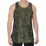 Marijuana Leaf Pattern Print Men's Velvet Tank Top
