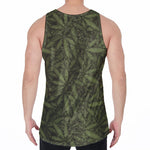 Marijuana Leaf Pattern Print Men's Velvet Tank Top