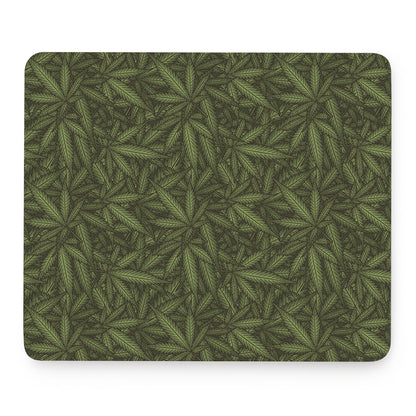 Marijuana Leaf Pattern Print Mouse Pad