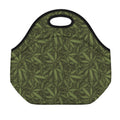 Marijuana Leaf Pattern Print Neoprene Lunch Bag