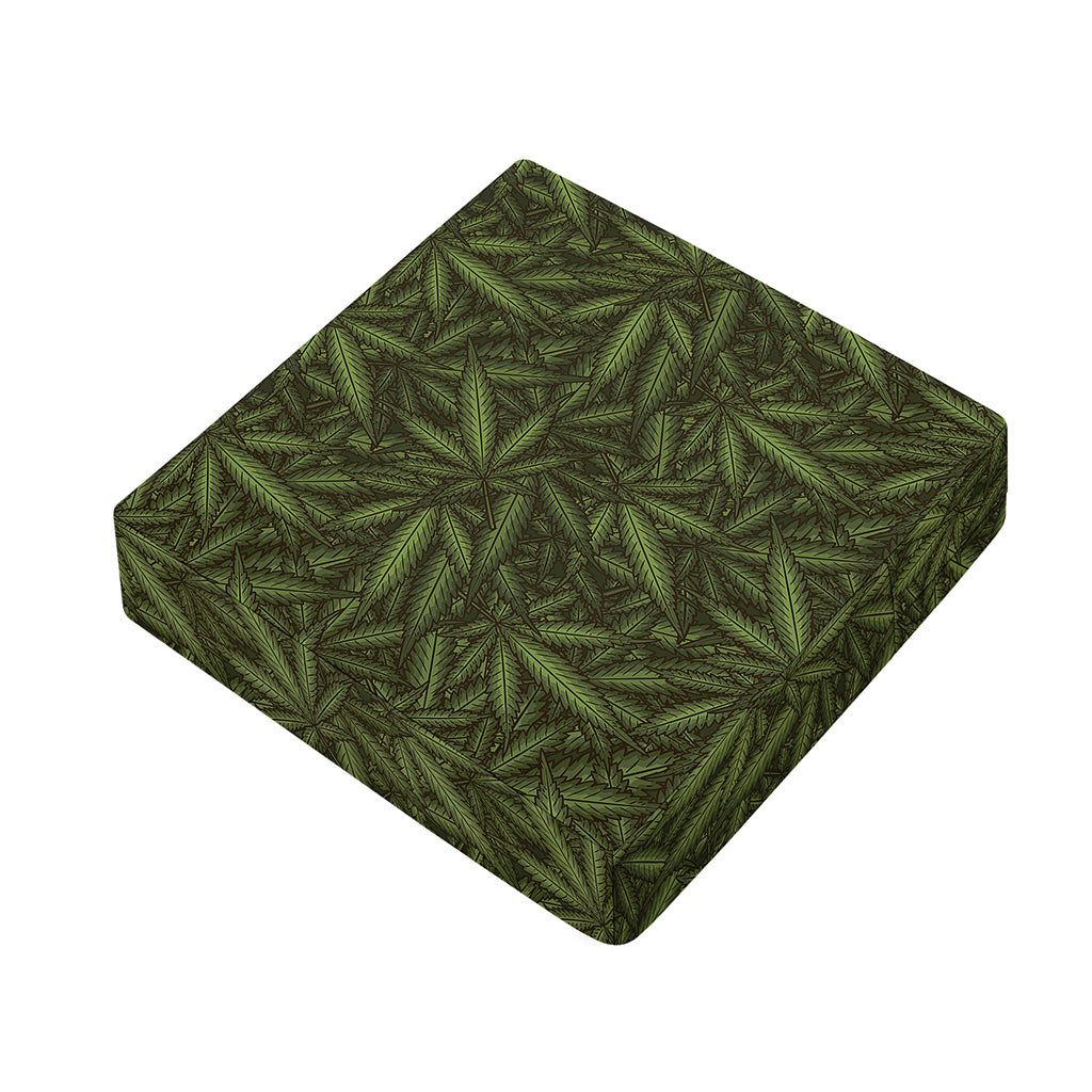 Marijuana Leaf Pattern Print Outdoor Seat Cushion Cover