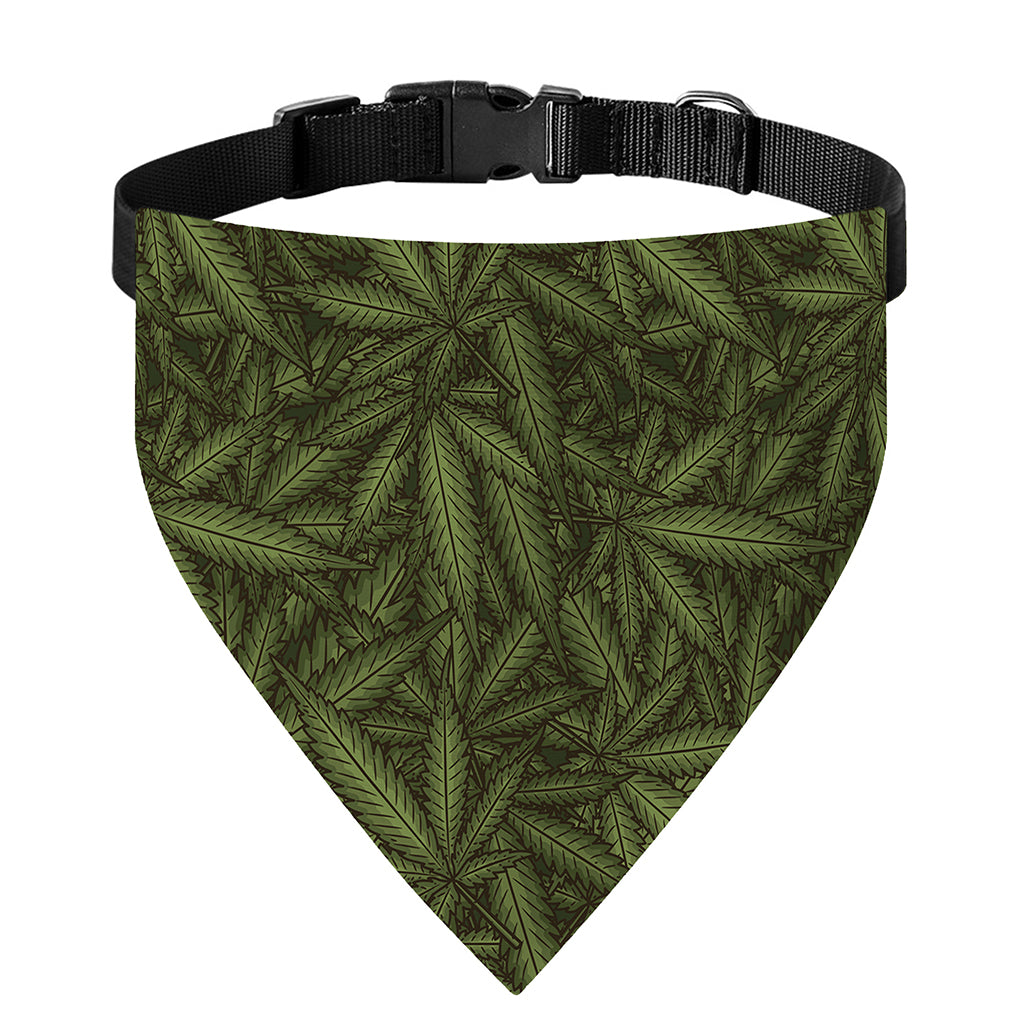 Marijuana Leaf Pattern Print Over The Collar Dog Bandana