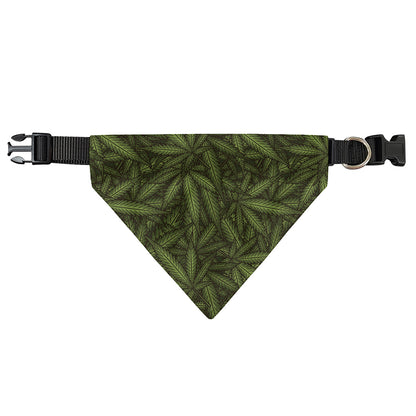 Marijuana Leaf Pattern Print Over The Collar Dog Bandana