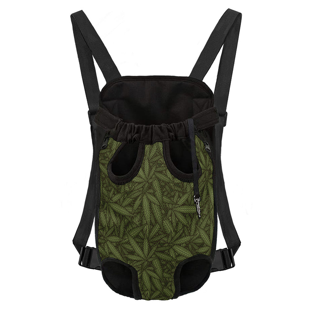 Marijuana Leaf Pattern Print Pet Carrier Backpack