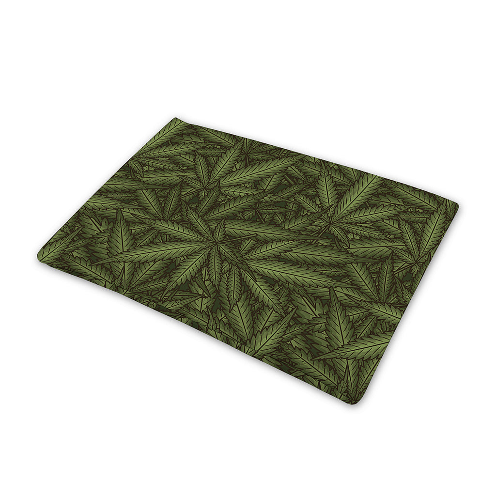 Marijuana Leaf Pattern Print Pet Cooling Mat Cover