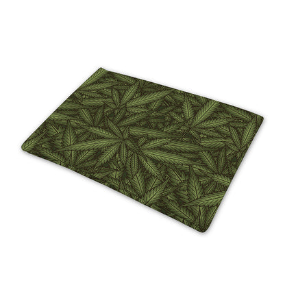 Marijuana Leaf Pattern Print Pet Cooling Mat Cover