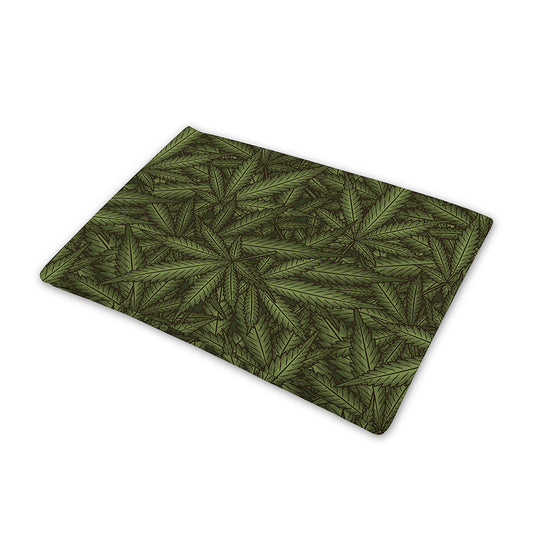 Marijuana Leaf Pattern Print Pet Cooling Mat Cover
