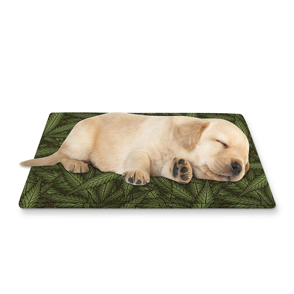 Marijuana Leaf Pattern Print Pet Cooling Mat Cover
