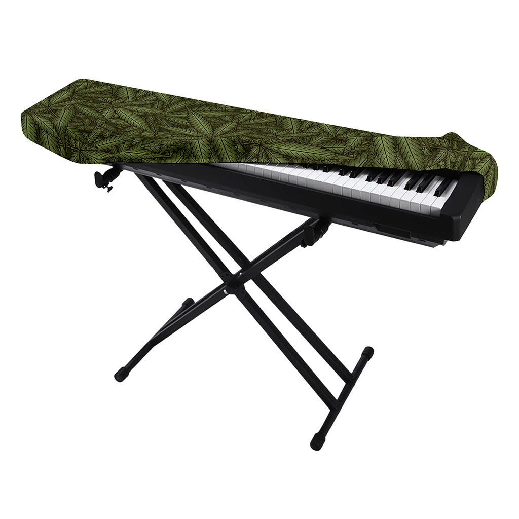 Marijuana Leaf Pattern Print Piano Keyboard Cover