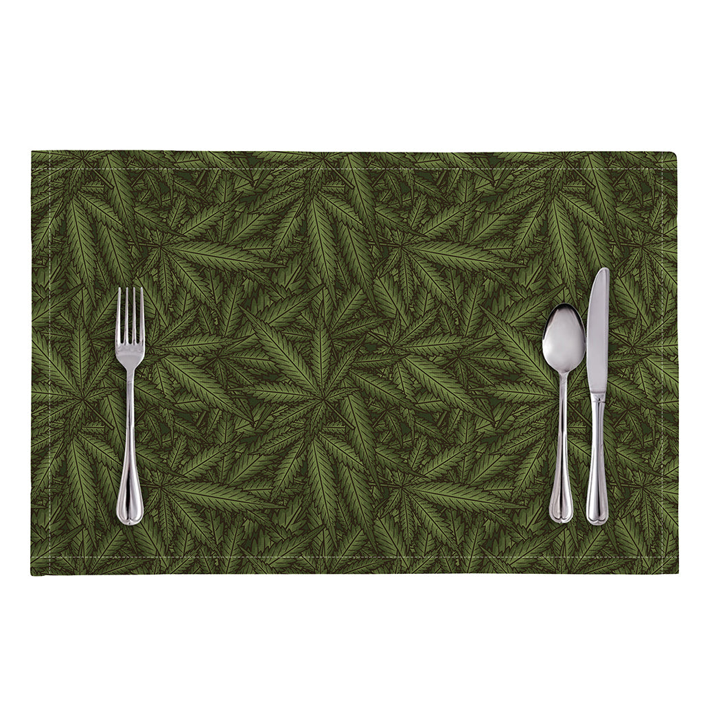 Marijuana Leaf Pattern Print Placemat