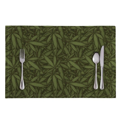 Marijuana Leaf Pattern Print Placemat
